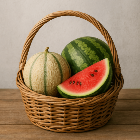 Panier pastèque et melon Panier pastèque et melon